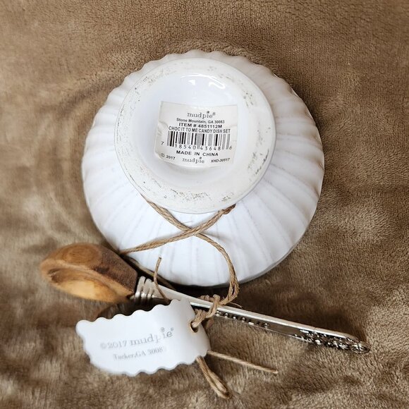 Mud Pie "Choc it to Me" Bowl & Spoon, Circa 2017 - Picture 2 of 2